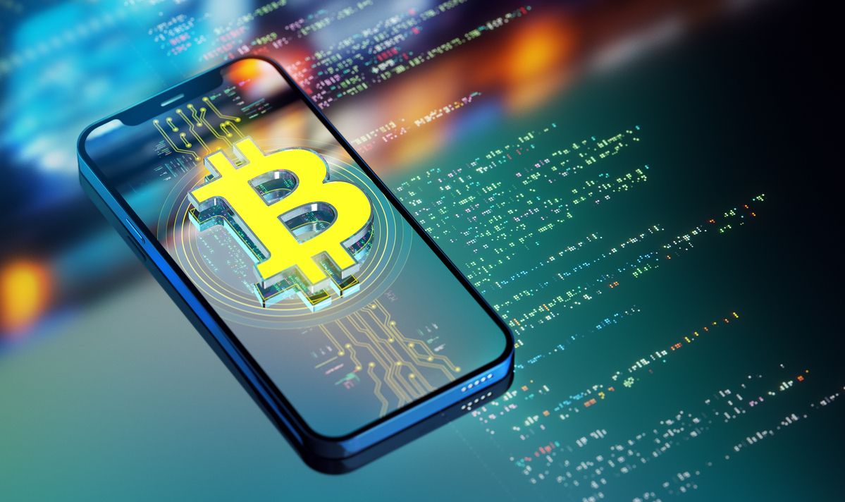 Bright Yellow Bitcoin displayed on Digital Wallet